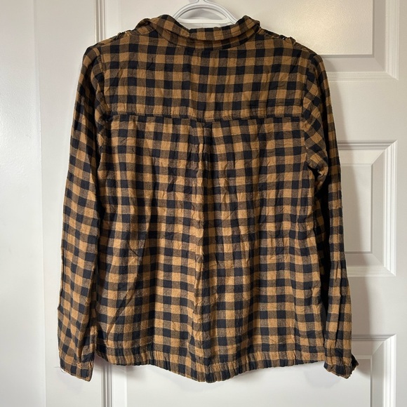indi & cold gingham plaid ruffle pull over long sleeve blouse - Picture 4 of 8